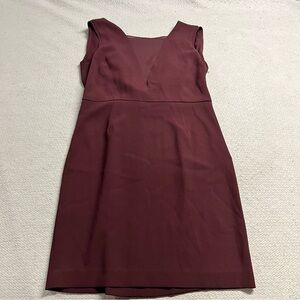 Babaton Aritzia Maroon Burgundy Red Mesh Inset Bodycon Dress Size Medium EUC